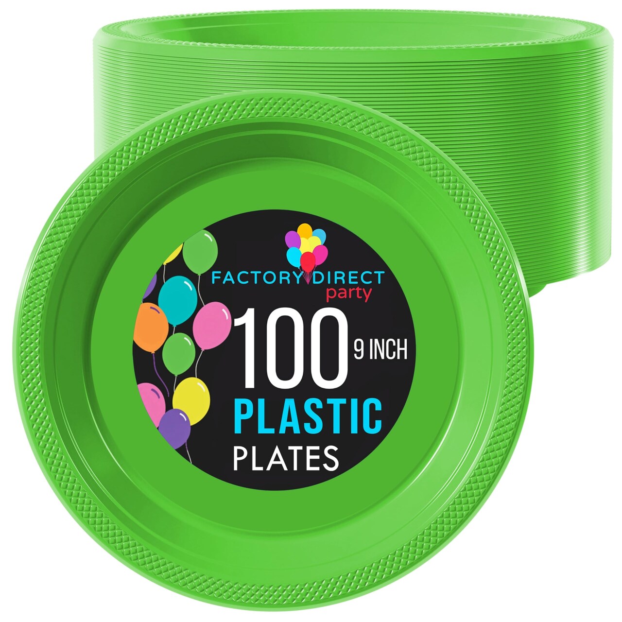 Party Solids Plastic Plates For Party Disposable Plates Heavy Duty Supplies 100 Pcs Plastic Dinnerware Sets Heavy Duty 350 GSM Disposable Dinnerware Set by Exquisite